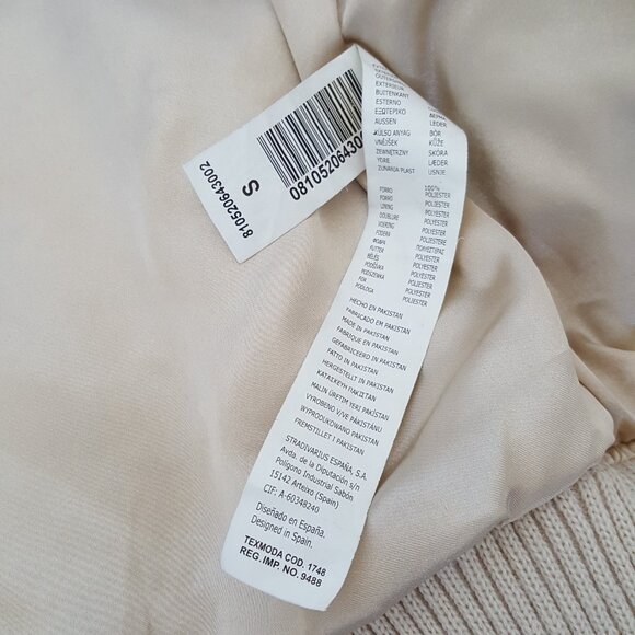 Genuine Leather Bomber Moto Jacket by Stradivarius Size XS 0 2 - Picture 10 of 11